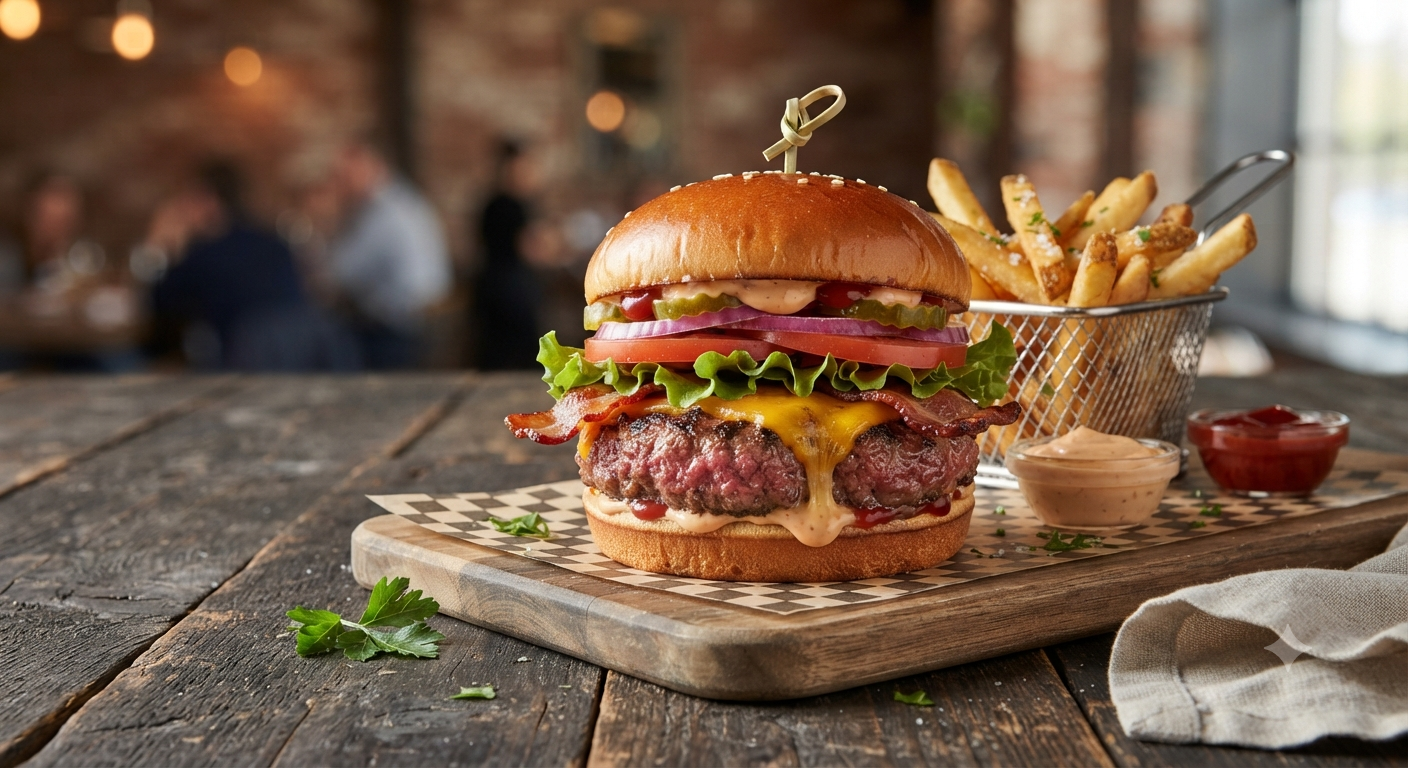 Beef hamburger illustration